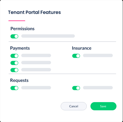 Tenants can toggle on and off the features they want to use.
