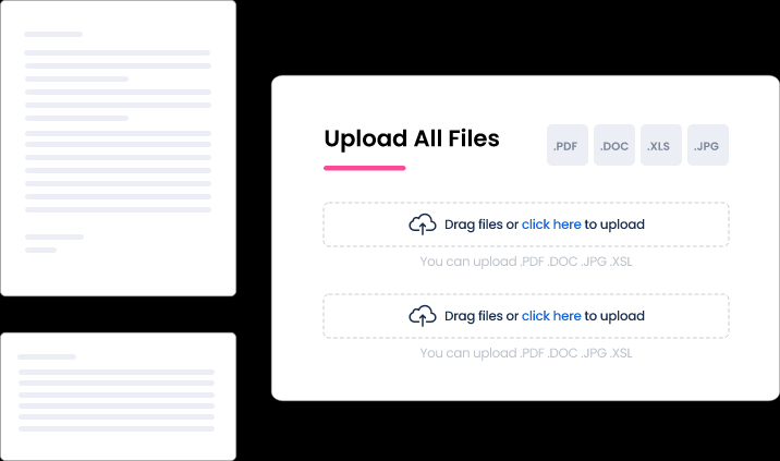 Drag and drop file upload.